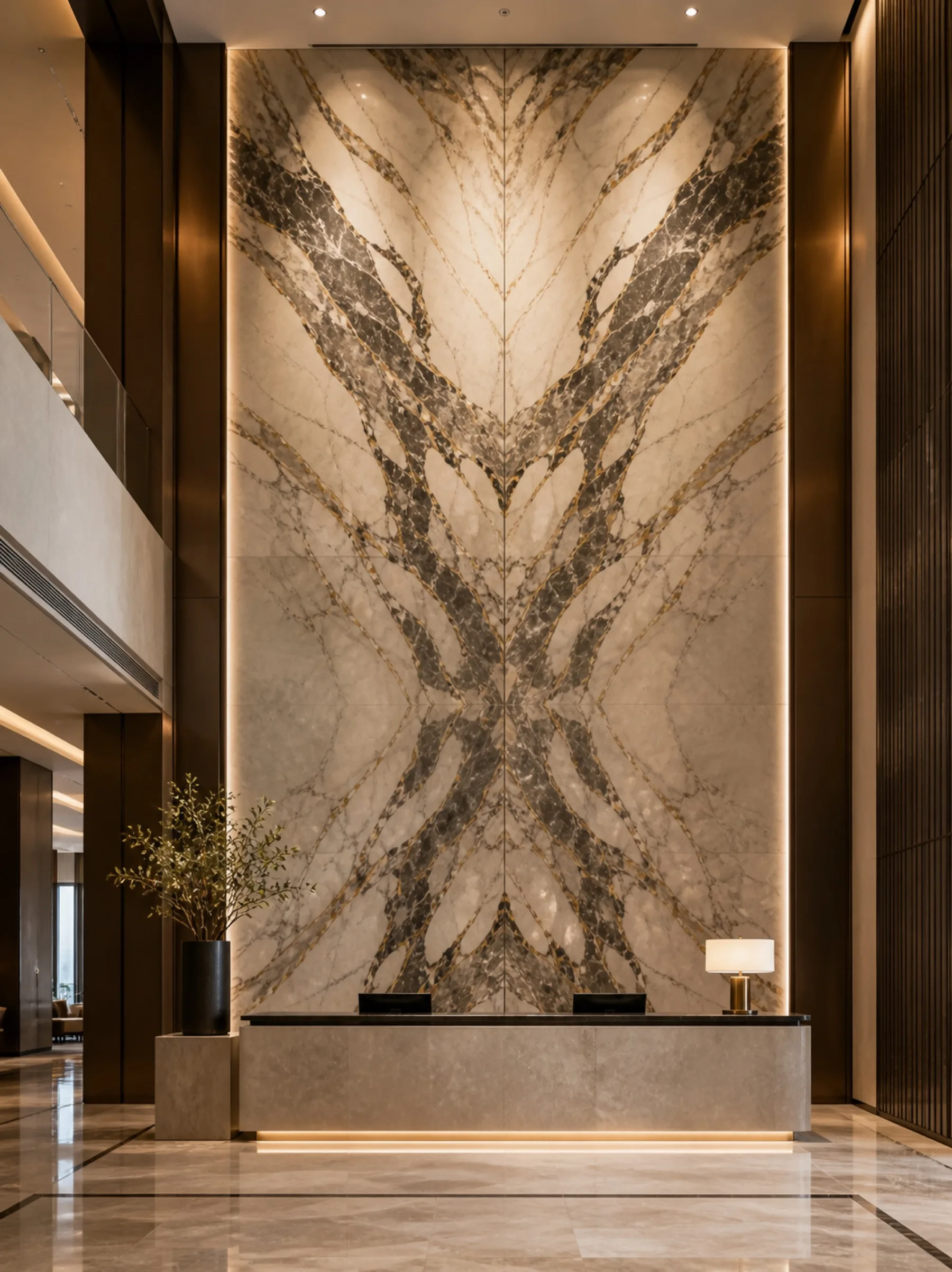 Werkstattdesign mit Marmor und Porzellan